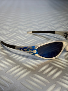 1990’s Oakley Blue Flame Straight Jacket Sunglasses