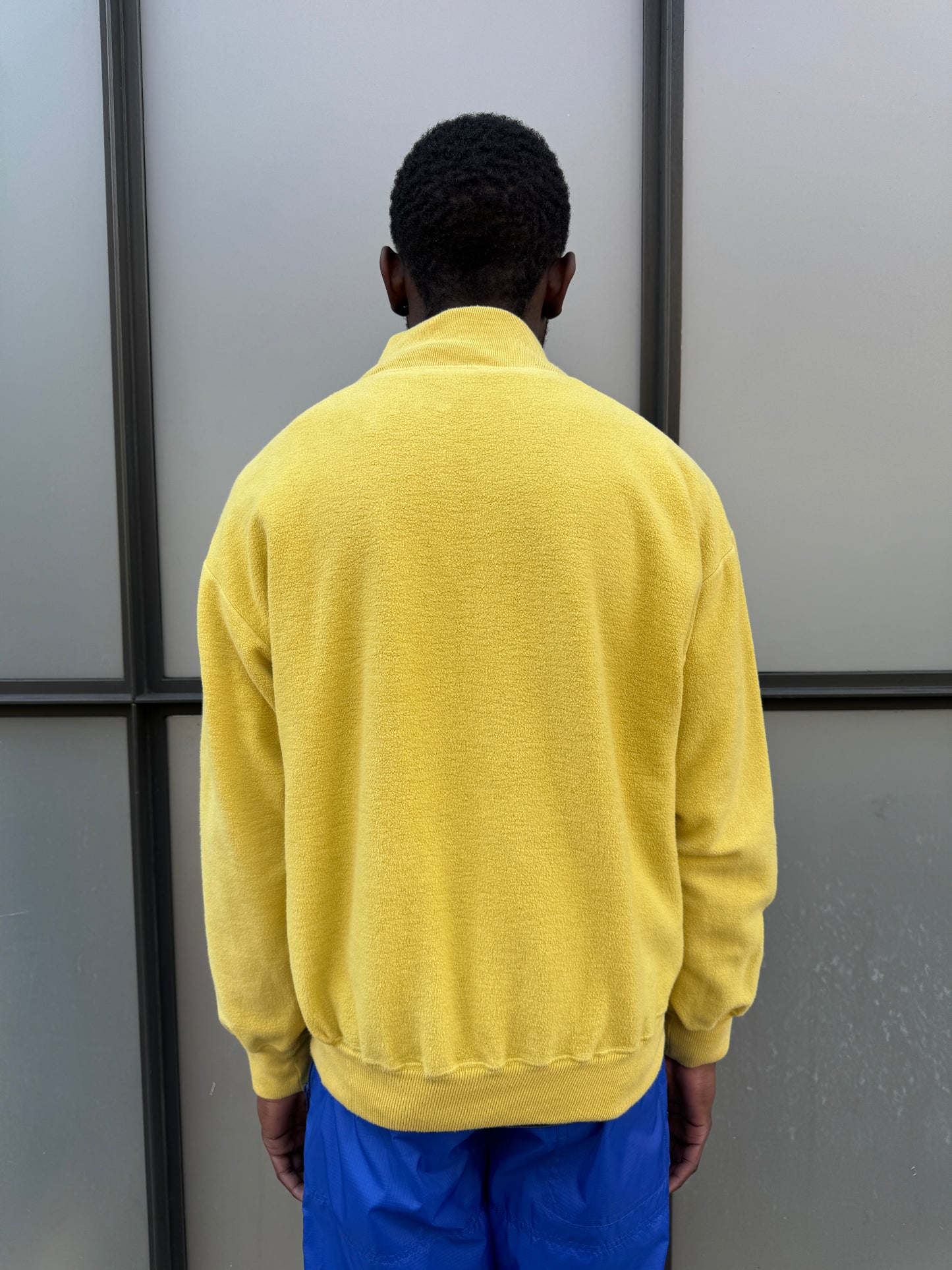 1990’s Stone Island Bright Yellow Fleece V Neck Jumper