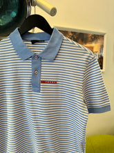 Charger l&#39;image dans la galerie, Prada Ocean Blue/White Stripped Polo Shirt - Small / Medium