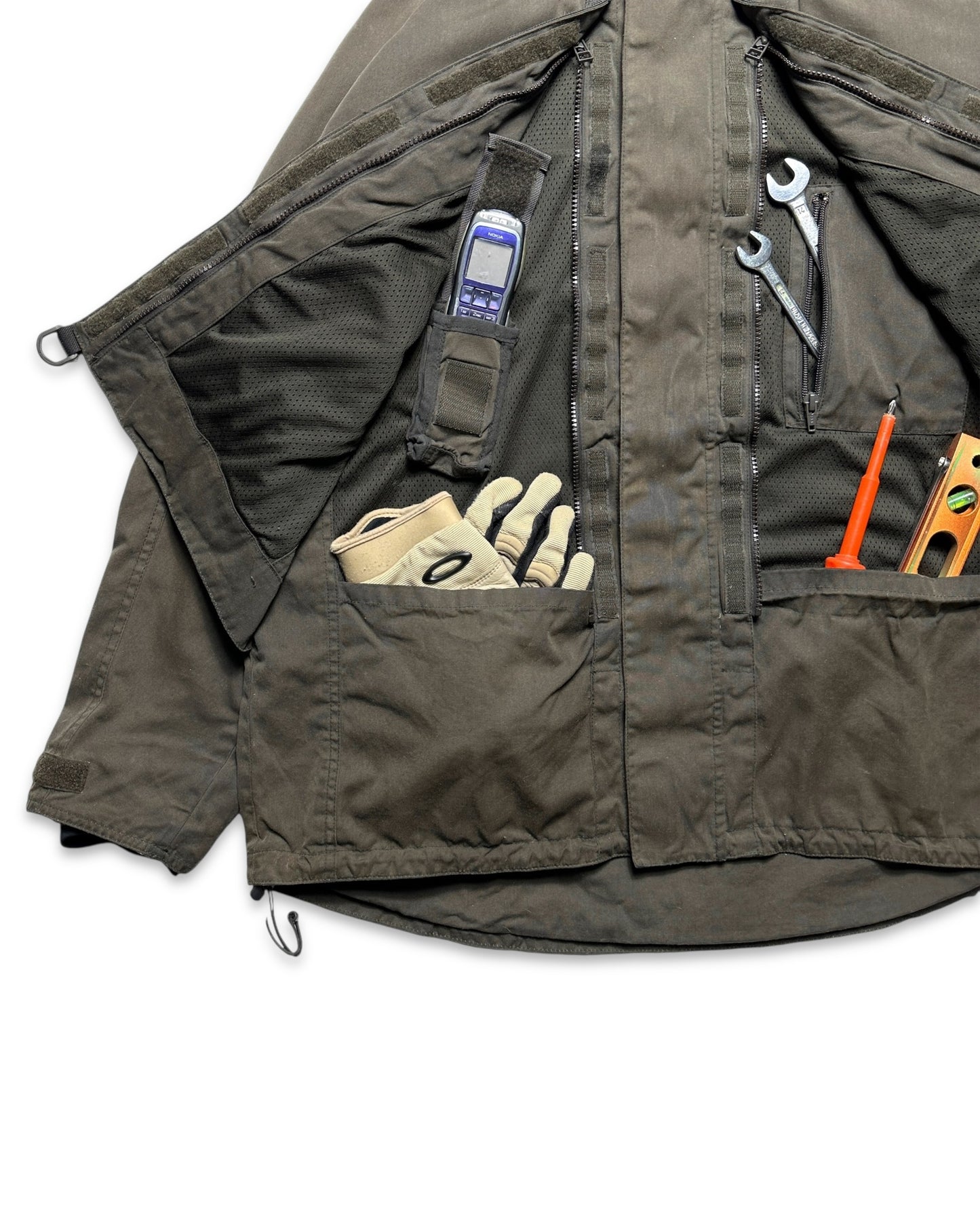 Early 2000’s Levi’s Engineered Dark Khaki Waxed Cotton Stash Pocket Jacket