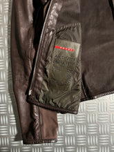 Carica l&#39;immagine nel visualizzatore di Gallery, SS00’ Prada Sport Brown Leather Biker Jacket - Medium / Large