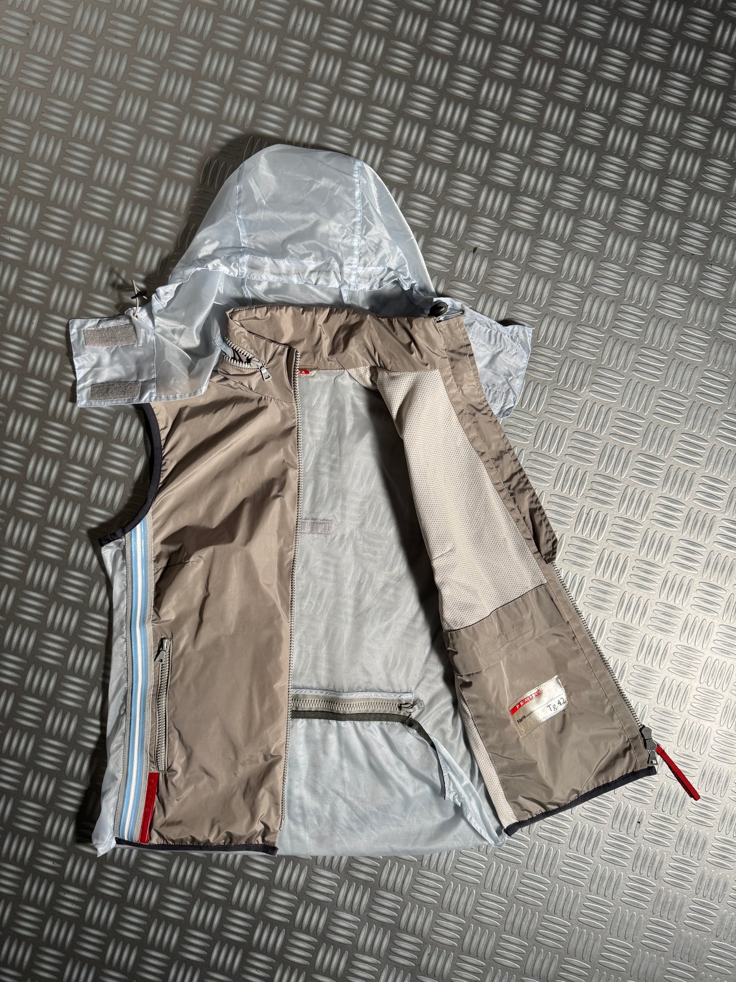 SS00’ Prada Sport Semi Transparent Back 3M Hooded Vest