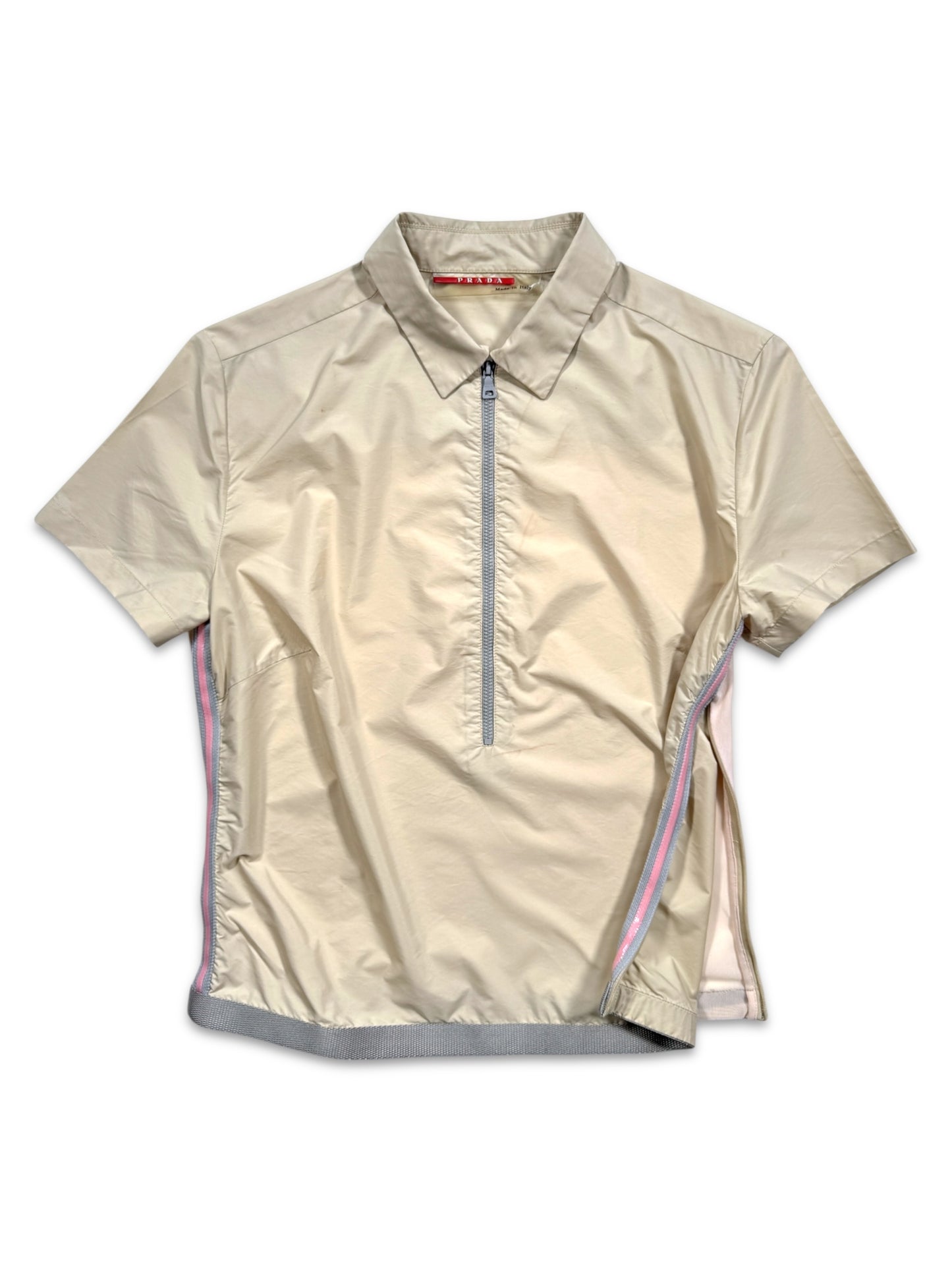 SS00’ Prada Sport Beige Half Zip Womens Shirt