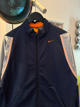 Load image into Gallery viewer, Early 2000’s Nike Sphere Rip-Stop Panel Navy Track Jacket