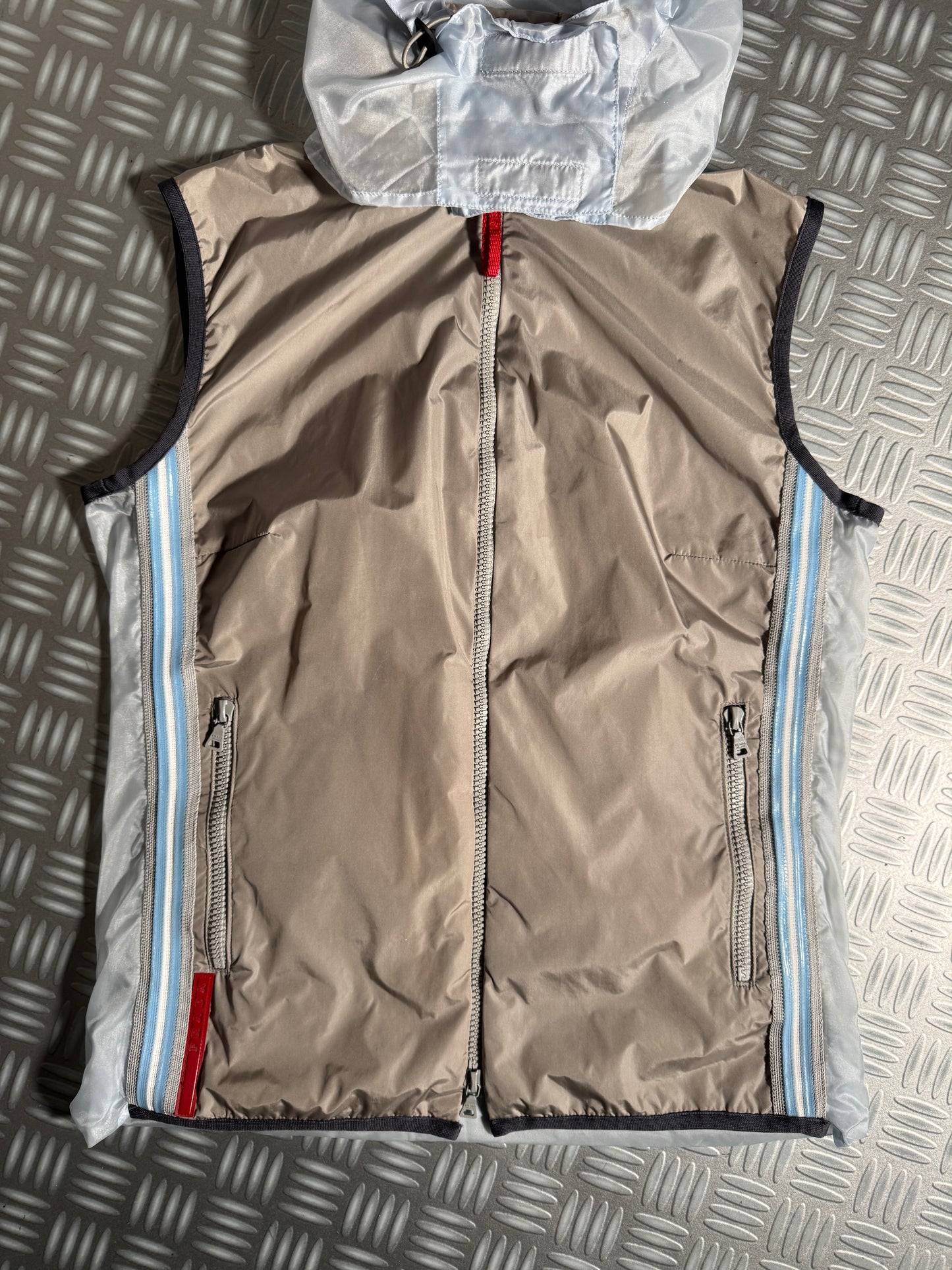 SS00’ Prada Sport Semi Transparent Back 3M Hooded Vest