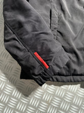 画像をギャラリービューアに読み込む, Early 2000’s Prada Sport Jet Black Ballistic Nylon Lined Jacket w/Zip-Off Hood - Large / Extra Large