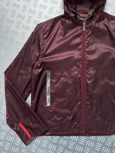 SS00’ Prada Sport 3M Burgundy Hooded Nylon Jacket - Small