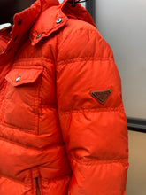 Load image into Gallery viewer, Prada Milano Bright Orange Nylon Puffer Jacket