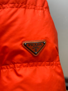 Prada Milano Bright Orange Nylon Puffer Jacket