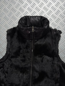 AW07’ Prada Black Tab Padded Reversible Fur/Nylon Vest