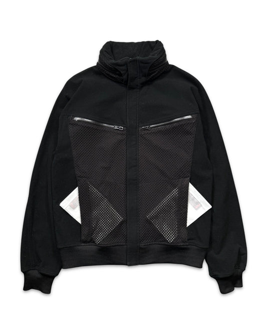 2008 Comme Des Garcons Jet Black Dual Mesh Pocket Technical Jacket