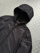 Charger l&#39;image dans la galerie, AW13’ Prada Mainline Padded Rip-Stop Nylon Shimmer Hooded Jacket - Medium / Large