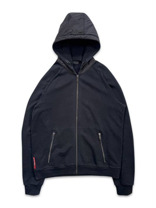 Prada Linea Rossa Midnight Navy Zipped Hoodie