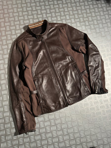 SS00’ Prada Sport Brown Leather Biker Jacket - Medium / Large