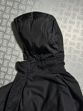 画像をギャラリービューアに読み込む, Early 2000’s Prada Sport Jet Black Ballistic Nylon Lined Jacket w/Zip-Off Hood - Large / Extra Large