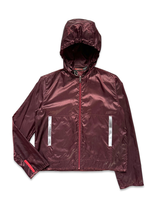 SS00’ Prada Sport 3M Burgundy Hooded Nylon Jacket