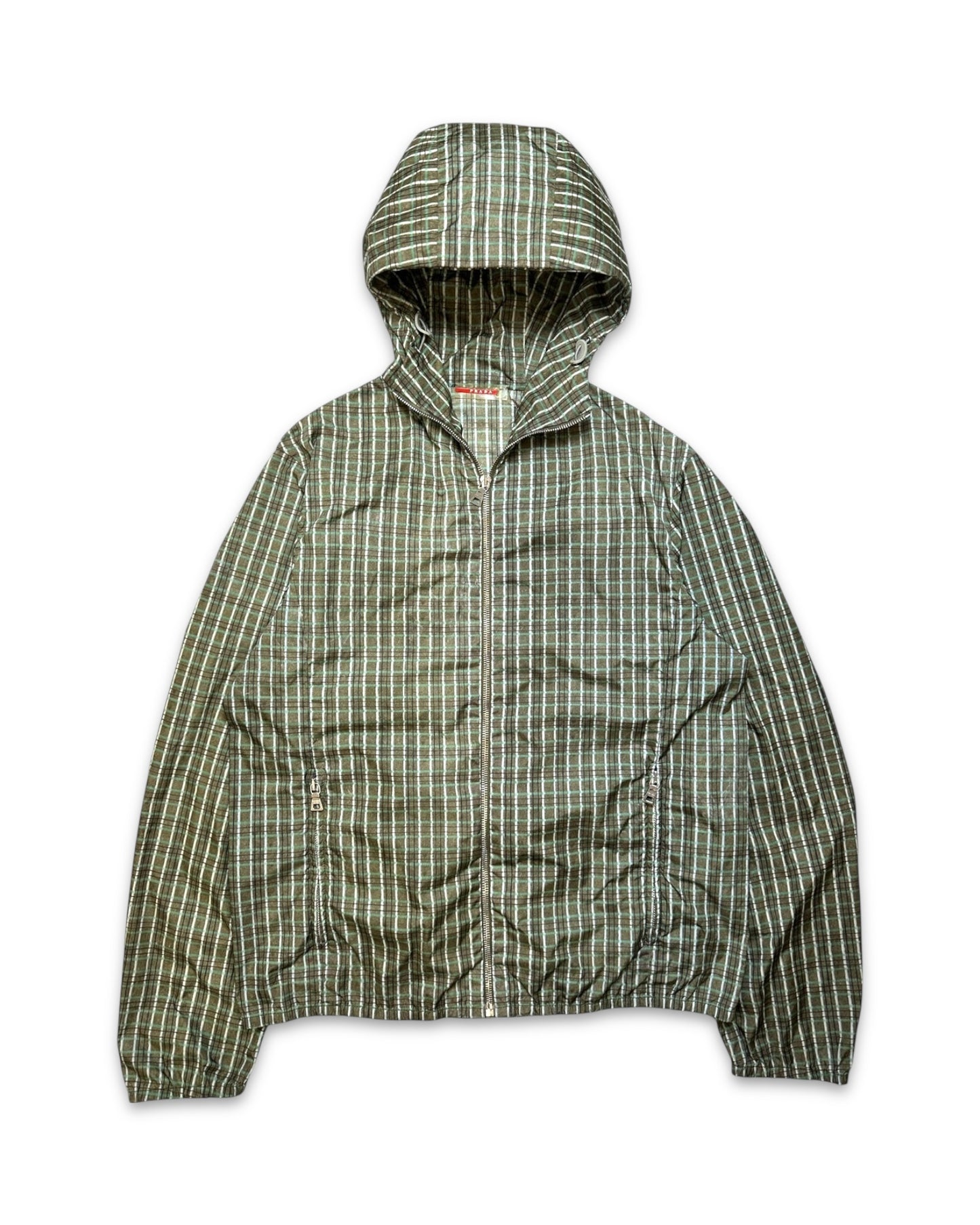 SS07’ Prada Nylon Plaid Hooded Jacket