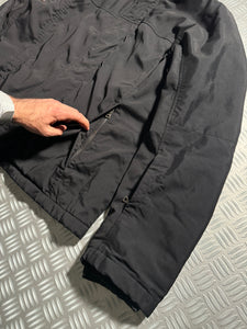 Early 2000’s Prada Sport Jet Black Ballistic Nylon Lined Jacket w/Zip-Off Hood - Large / Extra Large