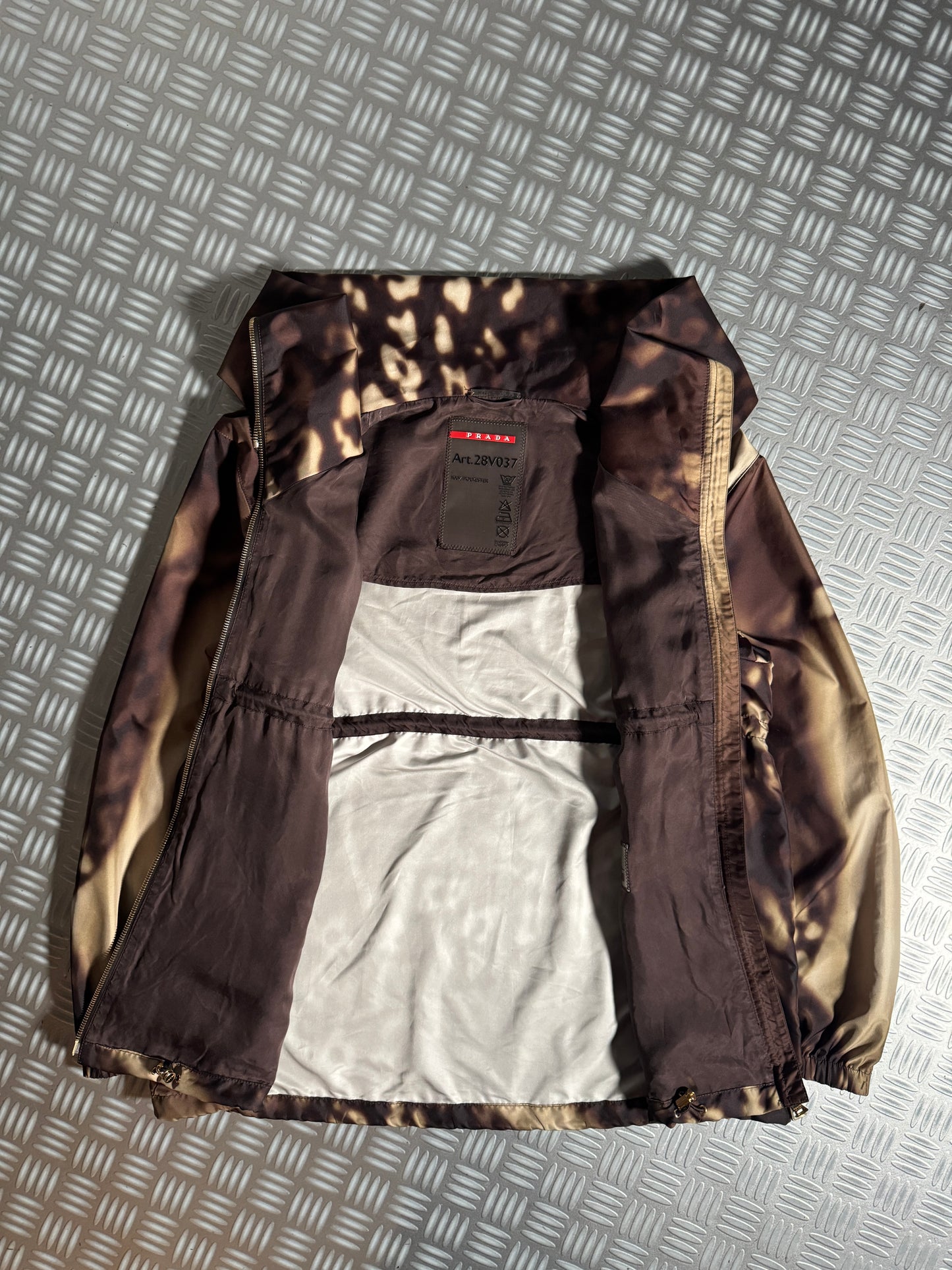 Prada Leopard Print Exaggerated Collar Jacket