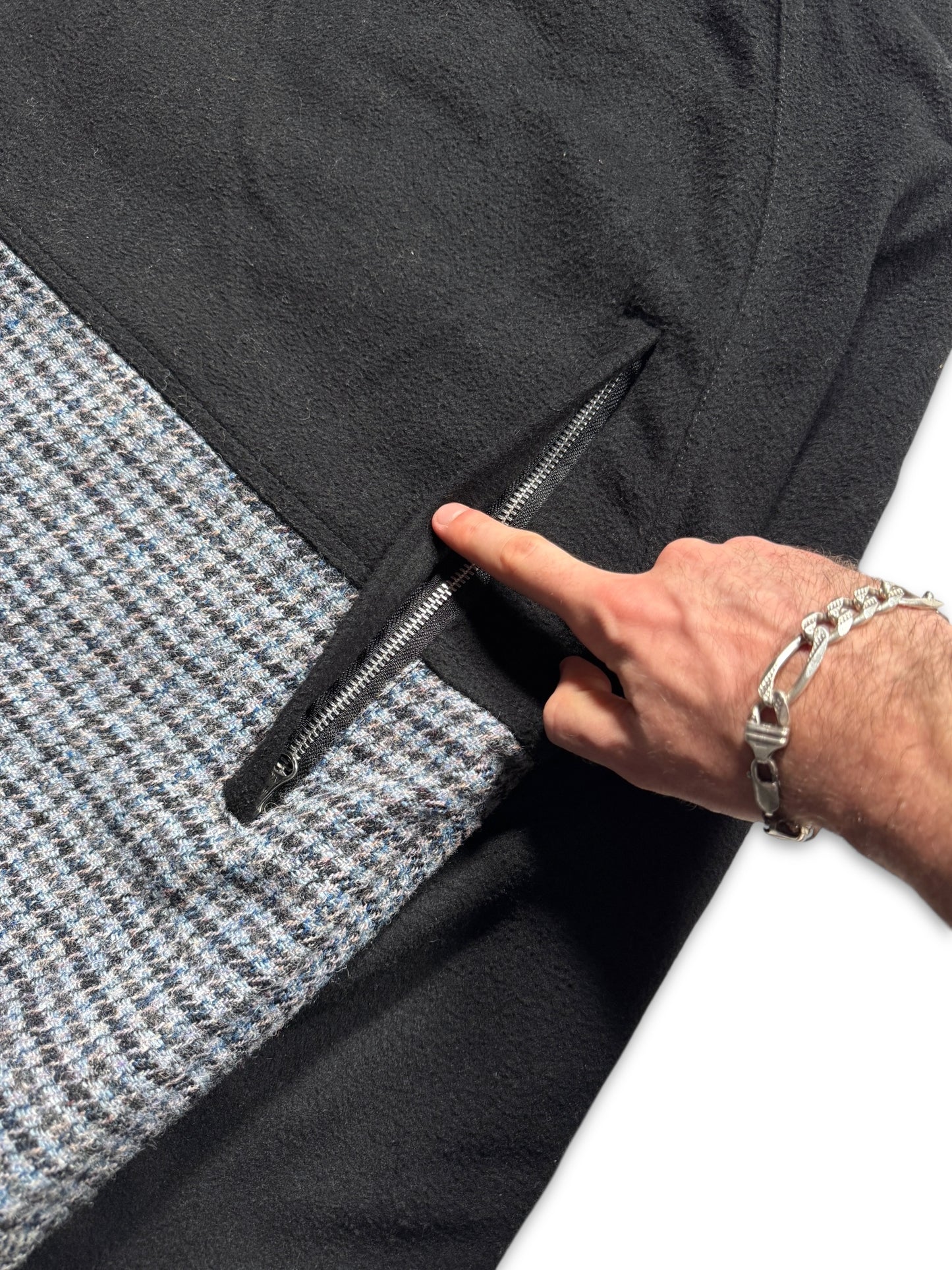 1998 Harris Tweed Split Panel Hooded Jacket