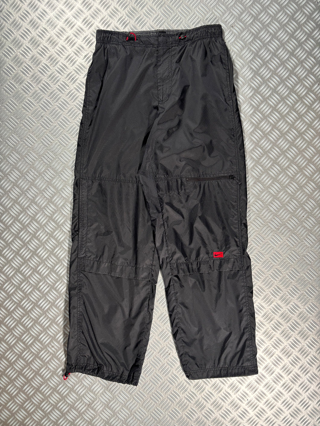 Early 2000's Nike Jet Black Hex Ripstop Track Pant