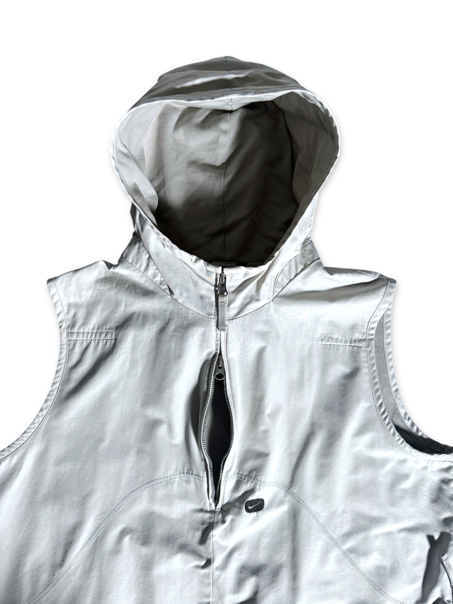 Early 2000's Nike White Pullover Vest w/Hidden Stash Pocket