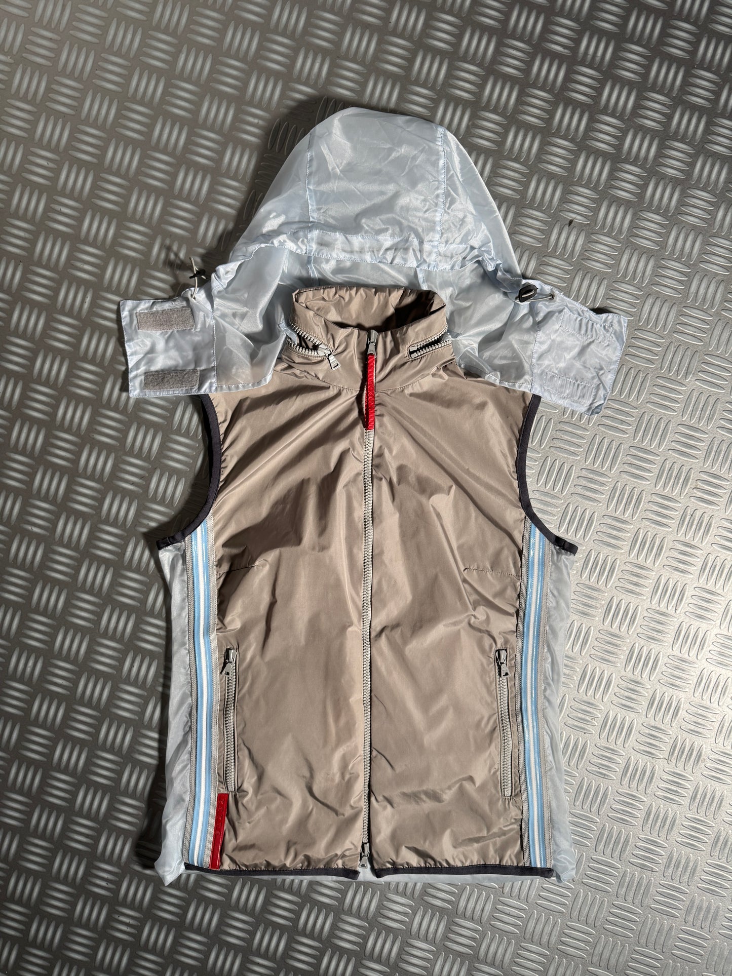 SS00’ Prada Sport Semi Transparent Back 3M Hooded Vest