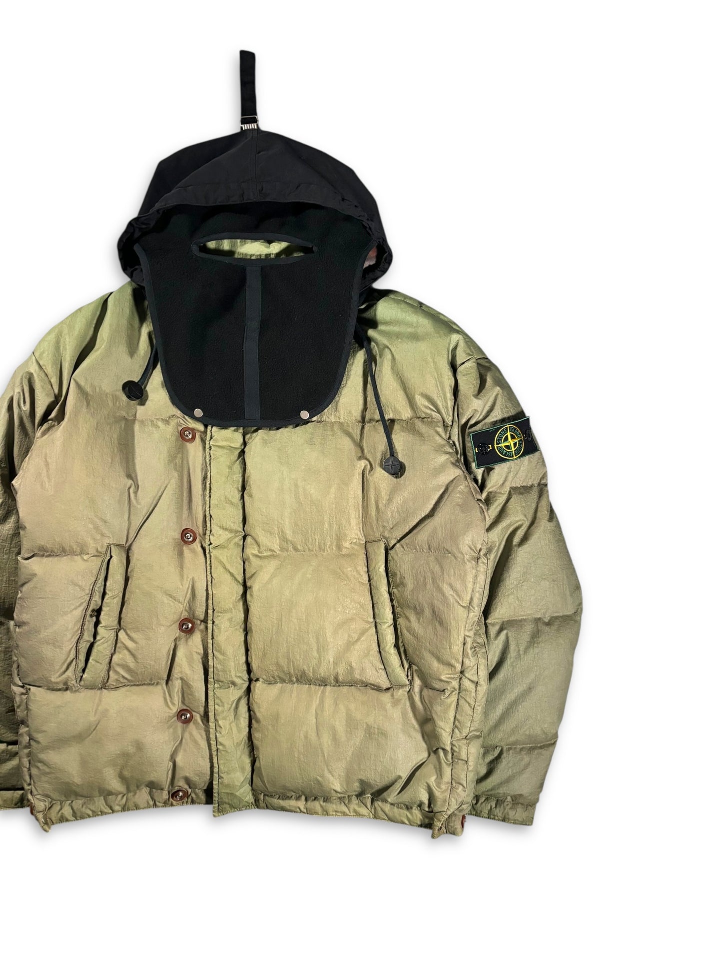 1980's Stone Island Ice Jacket Goose Down With Detachable Balaclava Hood