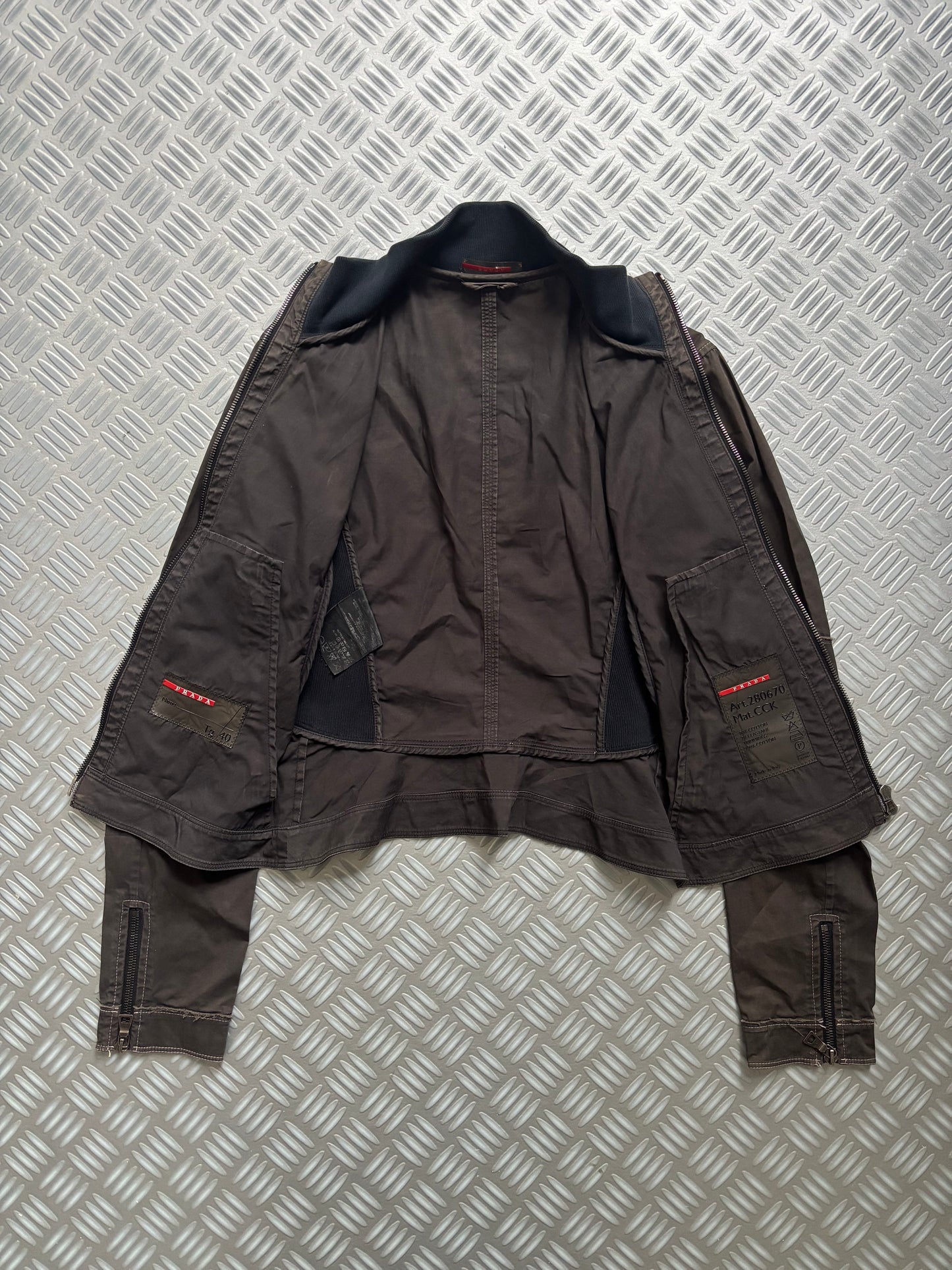 SS03' Prada Black Tab Darted Elbow Jacket
