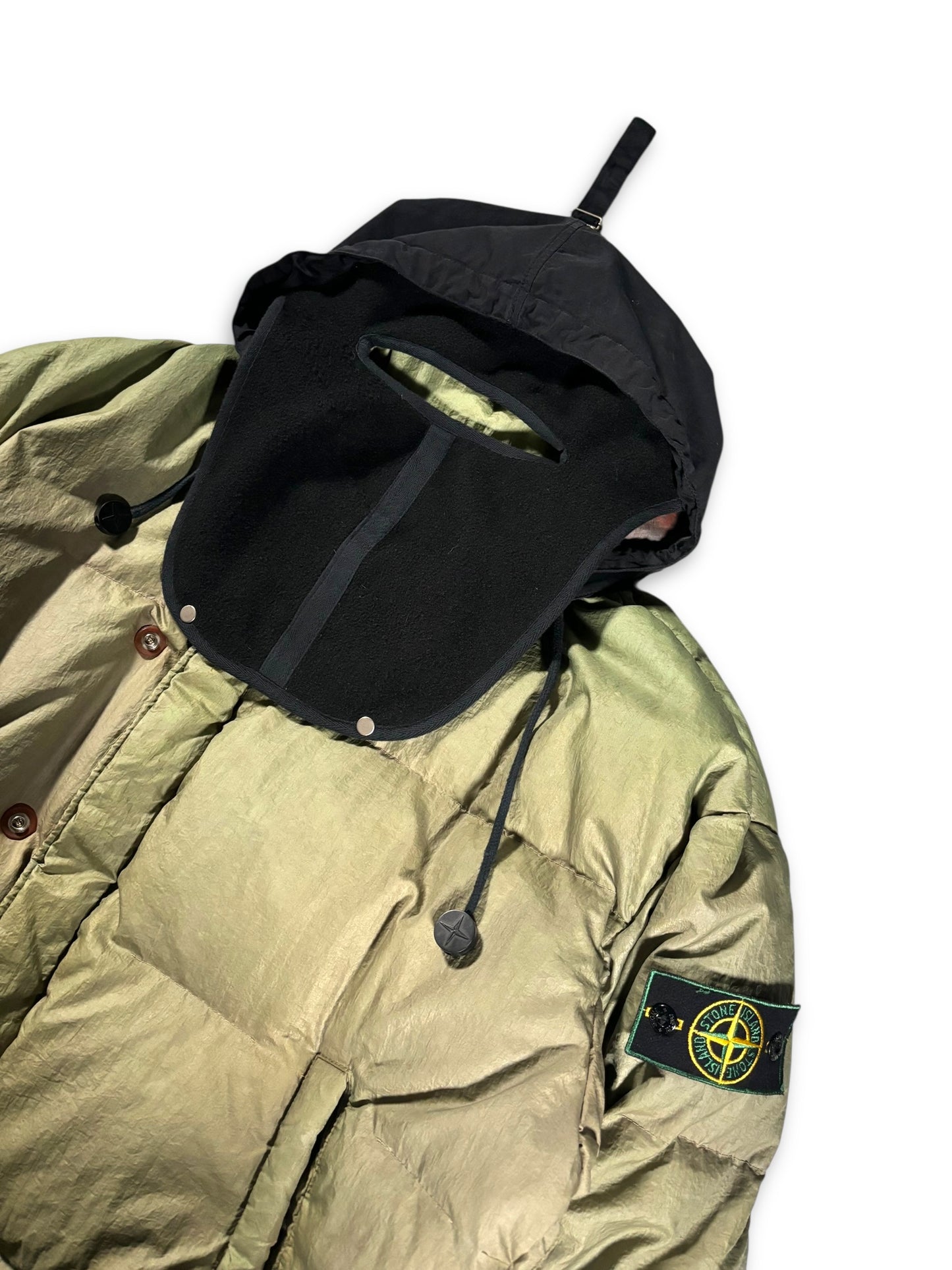 1980's Stone Island Ice Jacket Goose Down With Detachable Balaclava Hood