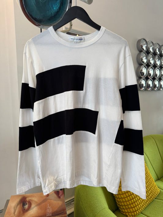 Early 2000's Comme Des Garcons SHIRT Striped Panel Longsleeve T-Shirt
