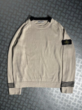 Carica l&#39;immagine nel visualizzatore di Gallery, Stone Island Striped Cuff Cream Knitted Crewneck