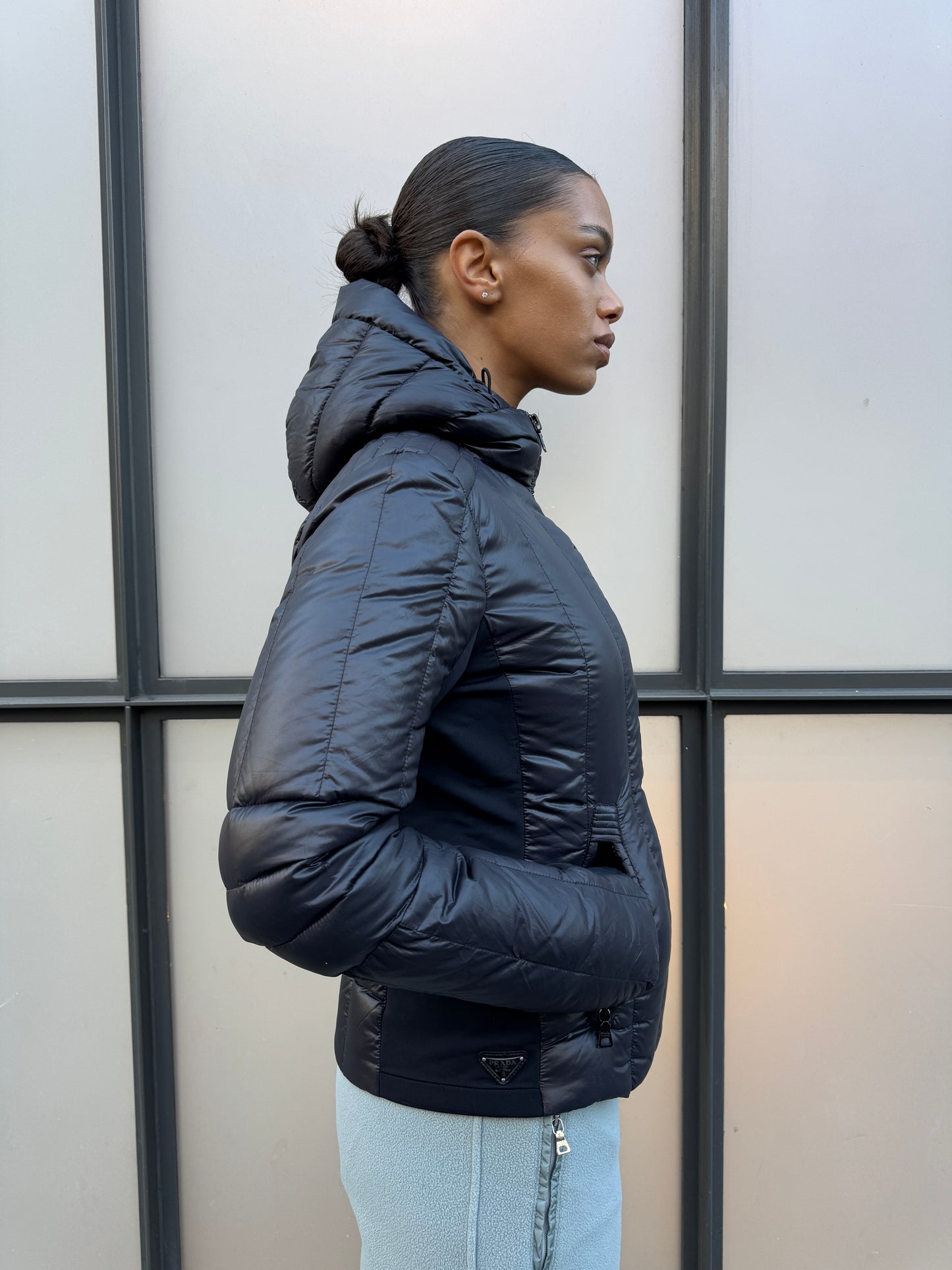 2013 Prada Milano Black/Dark Navy Padded Jacket