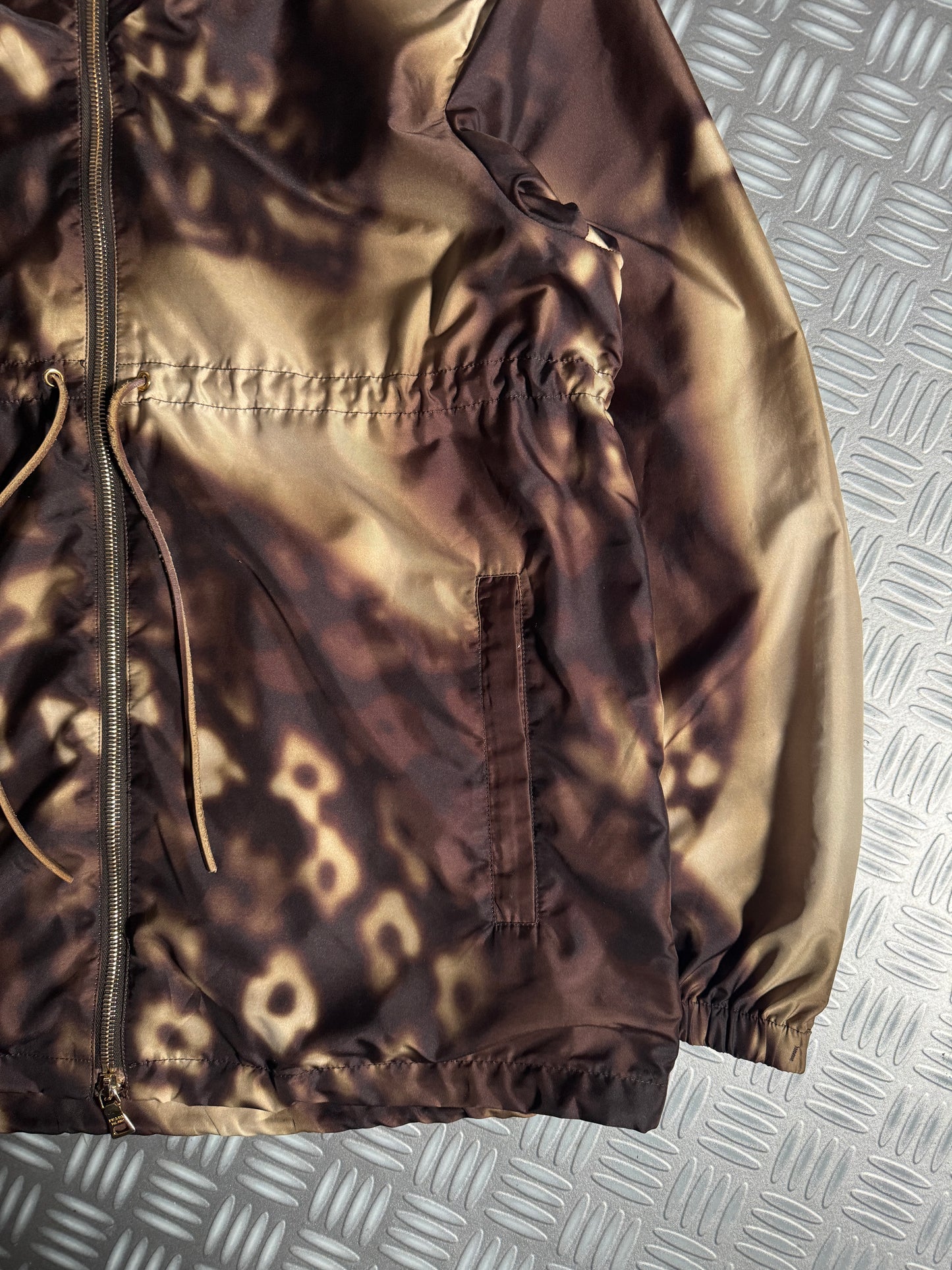 Prada Leopard Print Exaggerated Collar Jacket