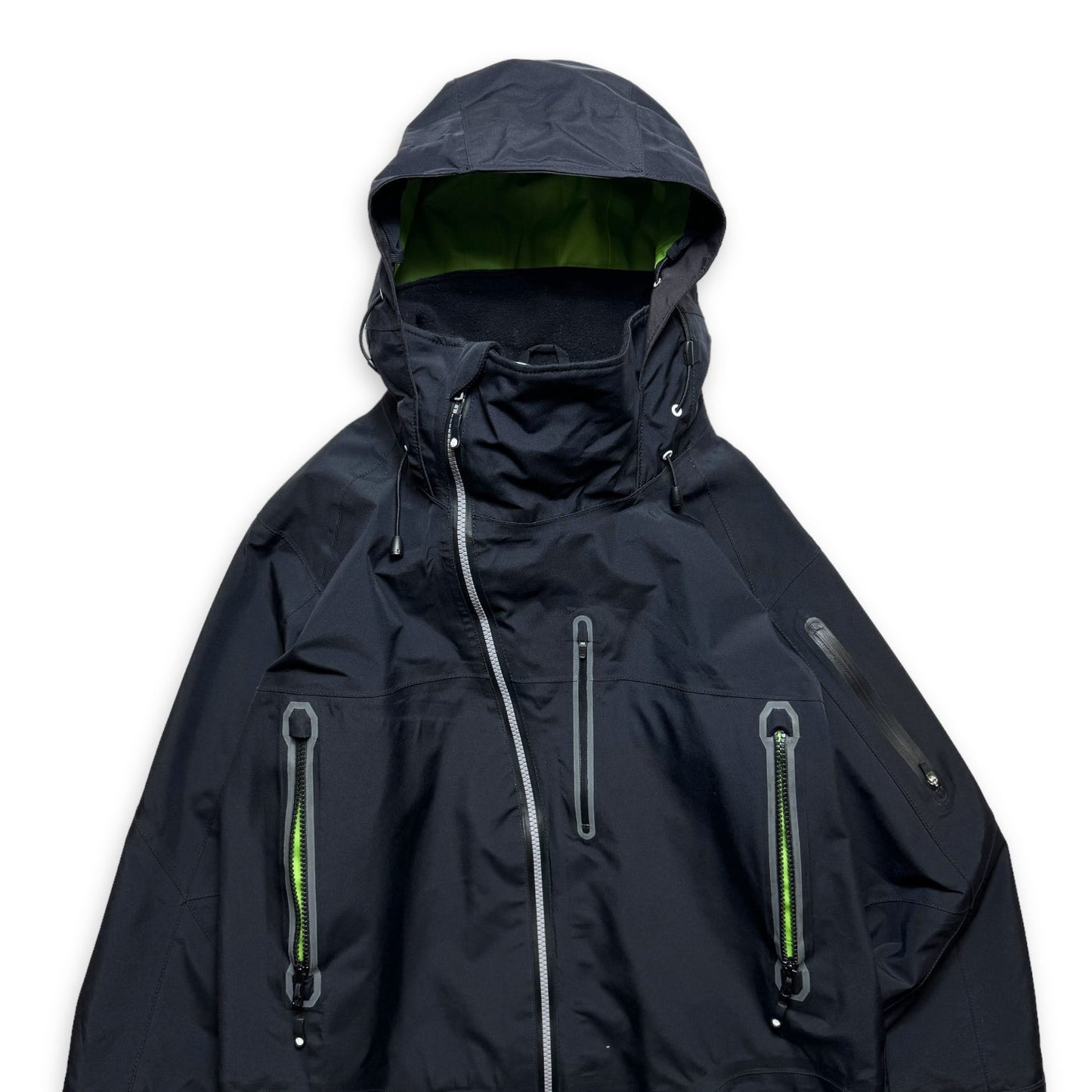 AW11' Stüssy x Afdice Jet Black Asymmetric Zip Technical Gore-Tex Jacket