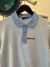 Charger l&#39;image dans la galerie, Prada Ocean Blue/White Stripped Polo Shirt - Small / Medium