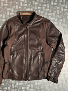 SS00’ Prada Sport Brown Leather Biker Jacket - Medium / Large