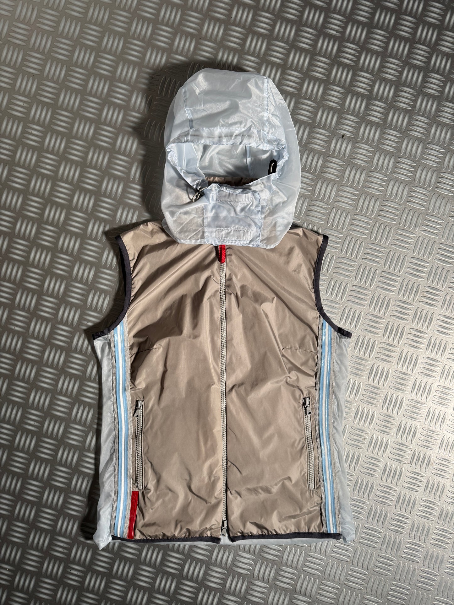 SS00’ Prada Sport Semi Transparent Back 3M Hooded Vest
