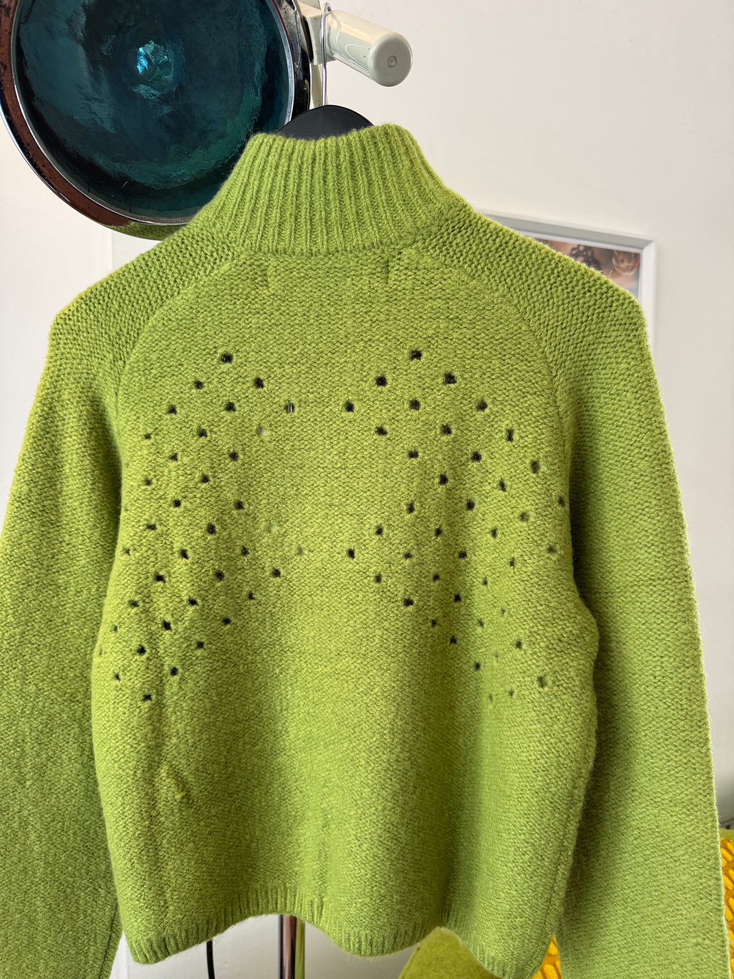 Ordinary Practise Lime Green 1/4 Zip Knit