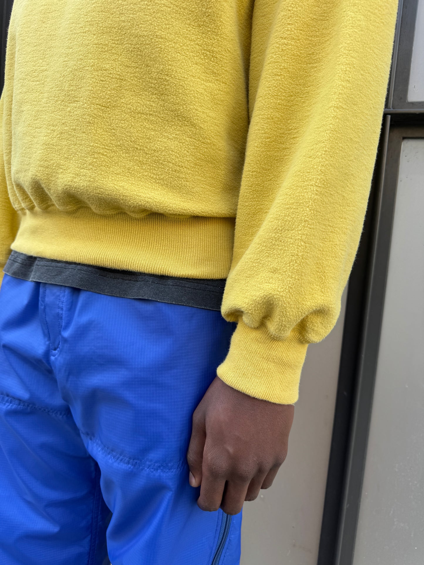 1990’s Stone Island Bright Yellow Fleece V Neck Jumper