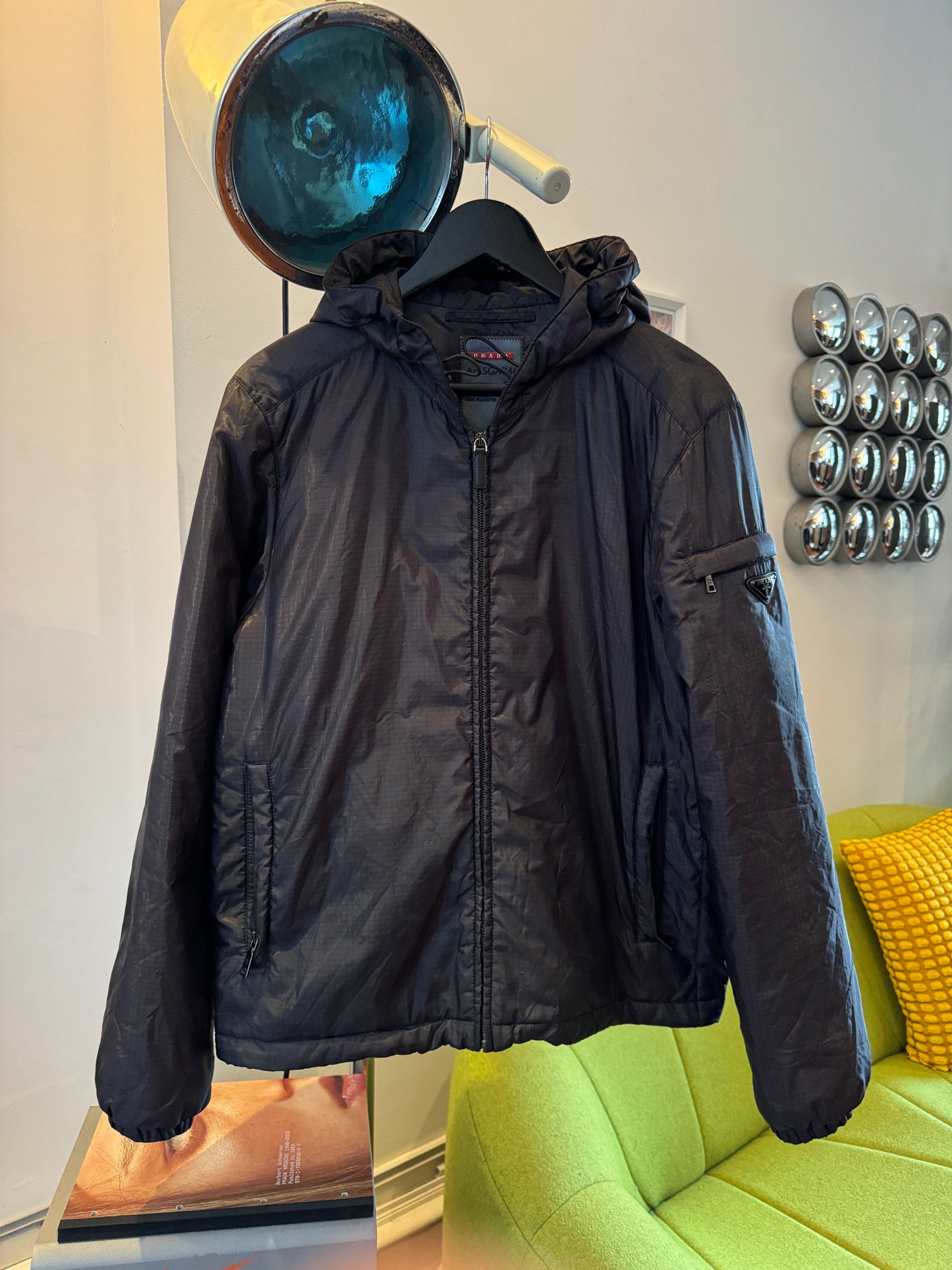 AW13’ Prada Mainline Padded Rip-Stop Nylon Shimmer Hooded Jacket