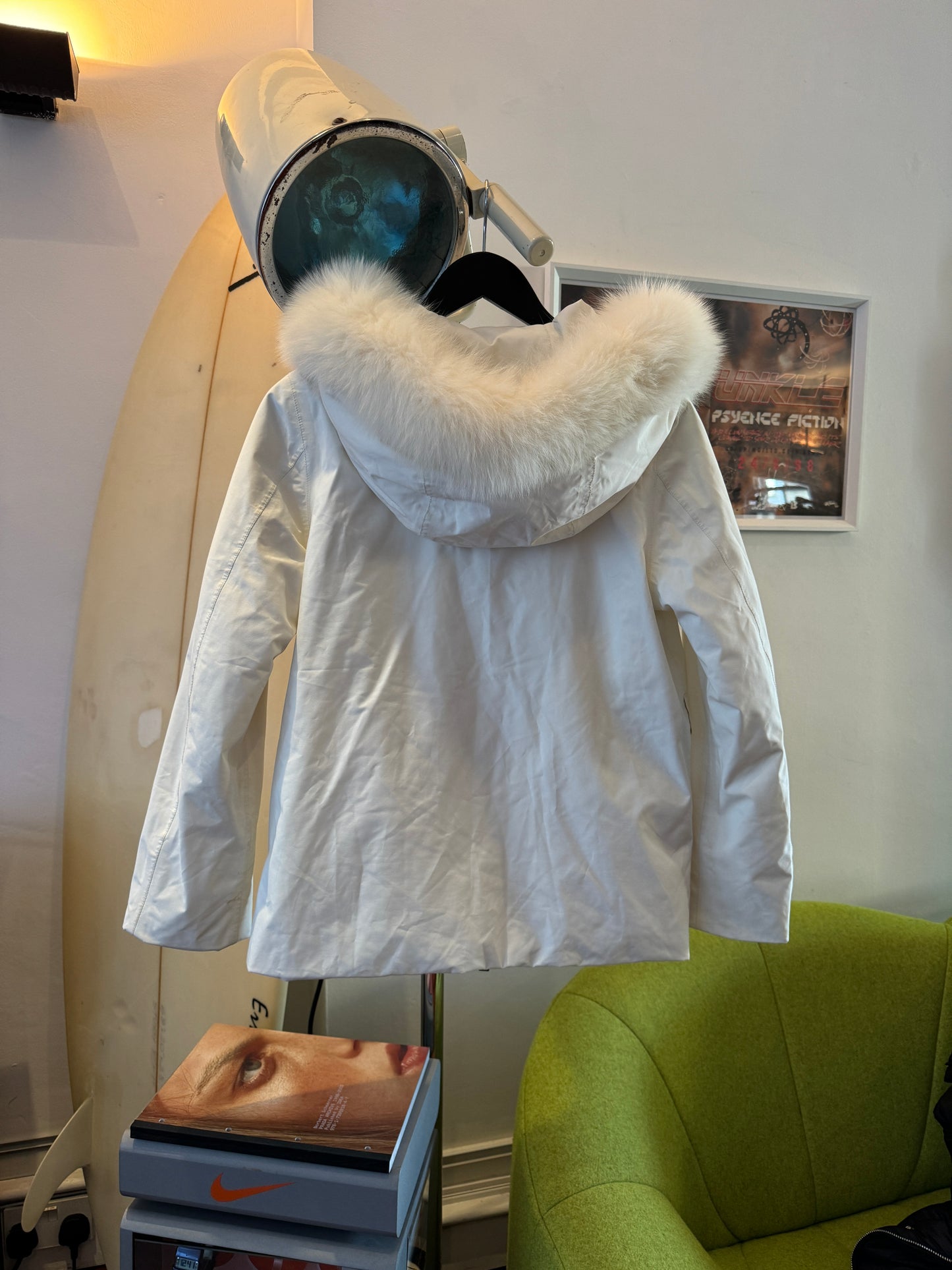 AW08’ Prada Sport Gore-Tex Pure White Fur Trim Jacket
