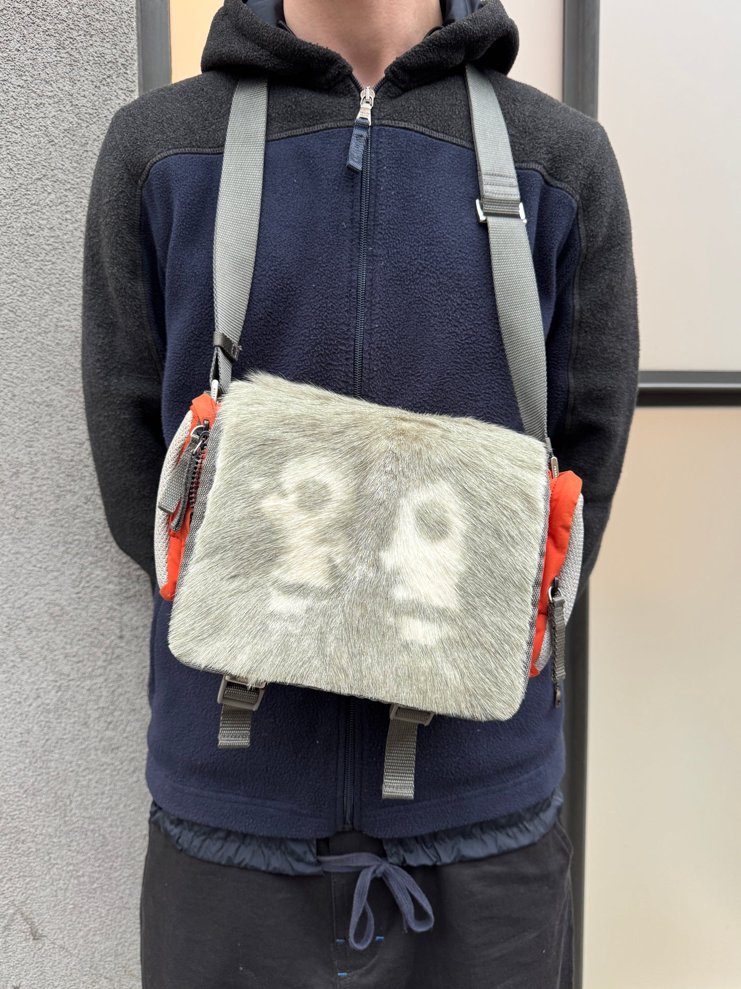 Early 2000’s Prada Sport Dyed Goat Fur Side Bag