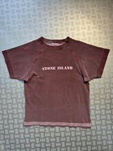 Charger l&#39;image dans la galerie, 1980’s Stone Island Spellout Burgundy Tee - Small