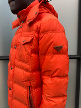 Load image into Gallery viewer, Prada Milano Bright Orange Nylon Puffer Jacket