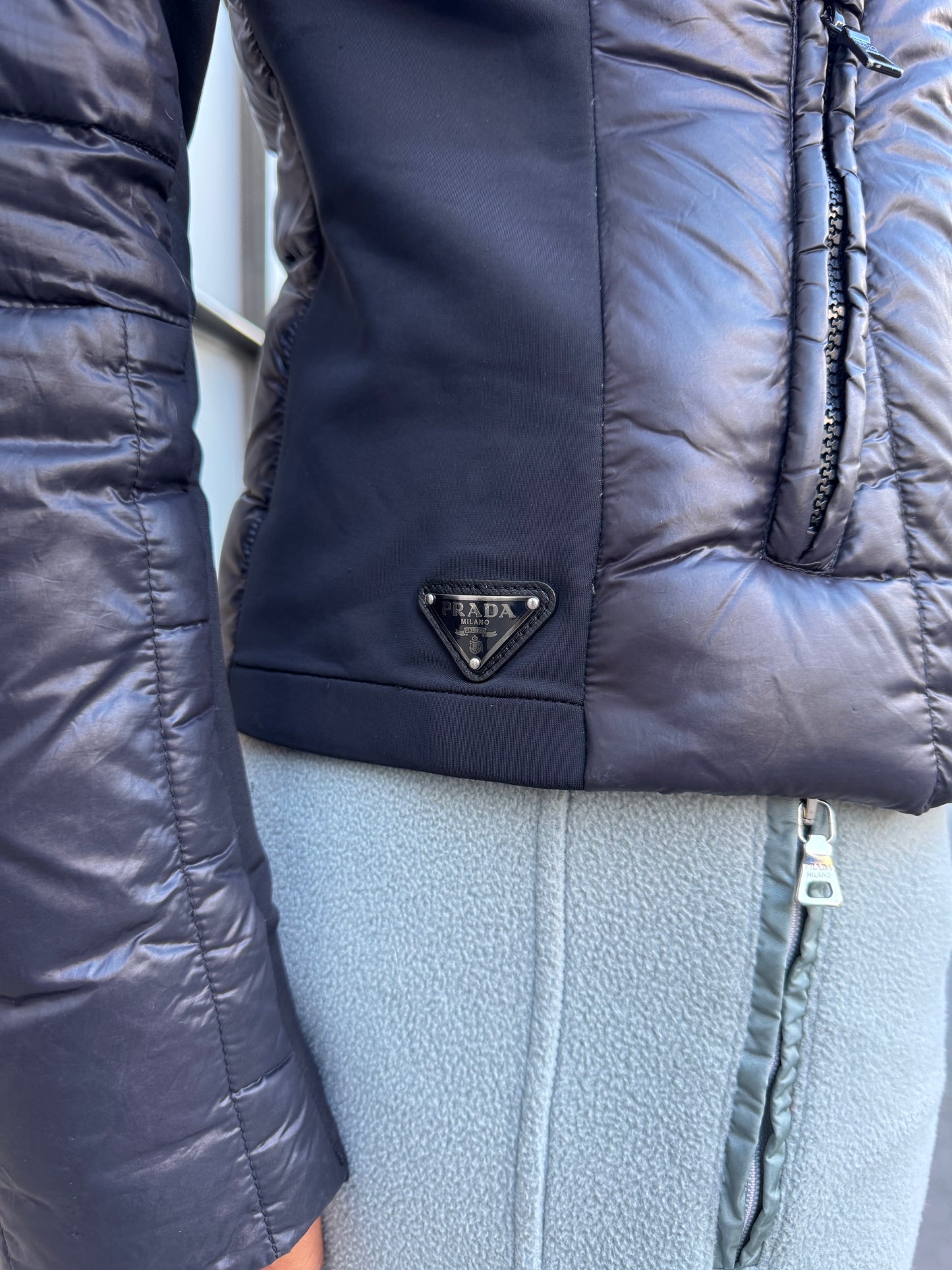 2013 Prada Milano Black/Dark Navy Padded Jacket