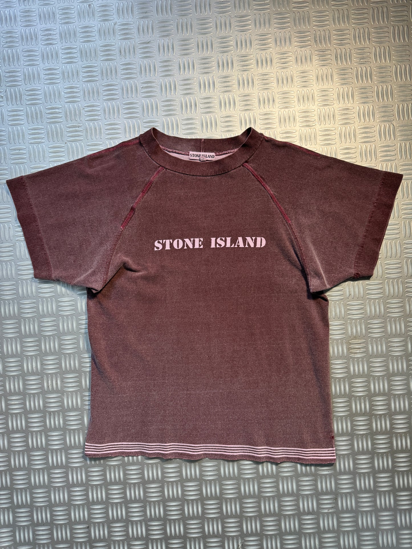 1980’s Stone Island Spellout Burgundy Tee