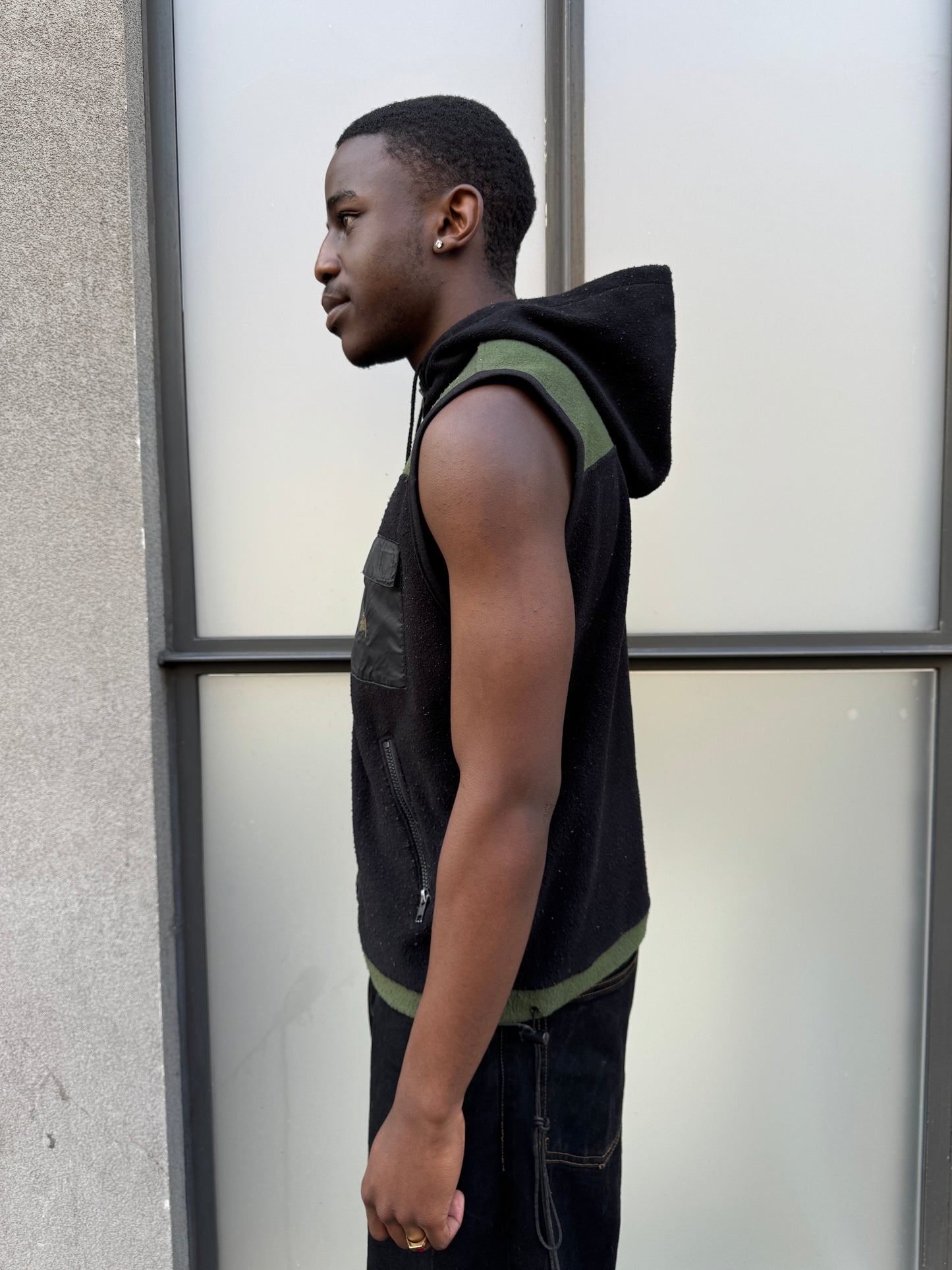 Early 2000's Stüssy Outdoor Black/Khaki Hooded Vest