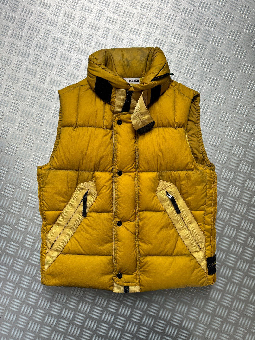 AW08’ Stone Island Opaque Bright Yellow Padded Goose Down Vest -