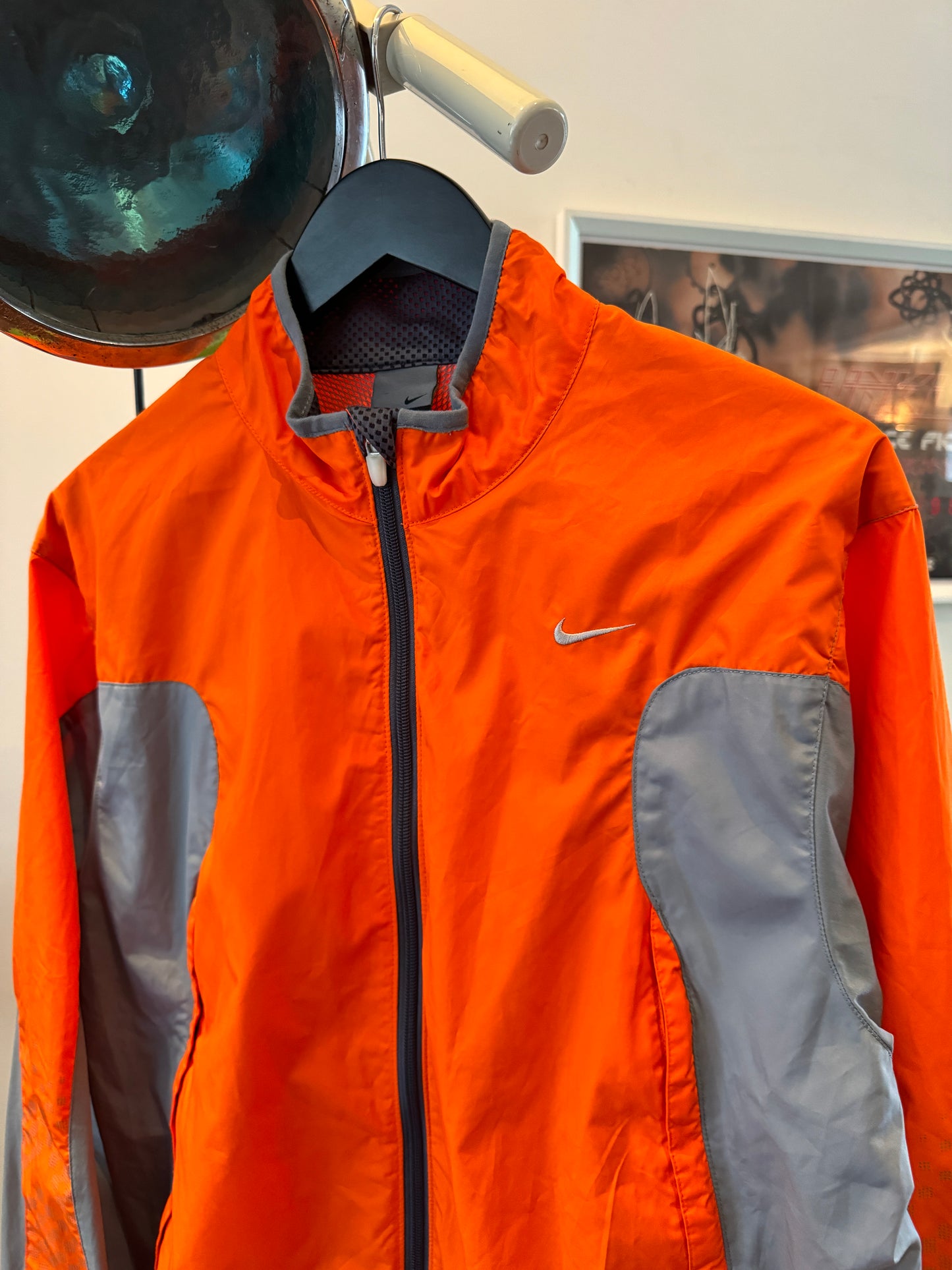 Early 2000’s Nike Orange/Grey 3M Reflective Track Jacket - Large